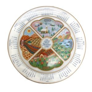 Vintage 1986 AVON The Four Season Calendar 1987 Porcelain Collector's Plate